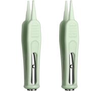Asfasfq-Nez Nettoyage Pince À Épiler Avec Lumière Led,Pinces De Nettoyage Du Nez,Oreille,Nombril,Pinces À Epiler Pour Bébé,Pince À Épiler Plastique À Tête Ronde,Sécurité Pour Bébé Brucelles,2pc