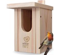 ASFASFq-Nichoir Oiseaux Exterieur pour Rouge-Gorge & Co. - Nichoir Rouge Gorge en Bois Massif, Nid Oiseau, Nichoir en Bois Oiseau Nichoir - Cabane Oiseaux Exterieur étanche Toutes Saisons.