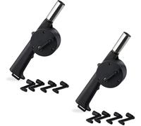 ASFASFq-noir Ventilateur de barbecue, Set de 2, Accessoire, Souffleur de BBQ manuel à manivelle
