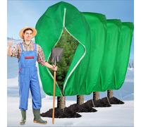 ASFASFq-NONMON 4 Pièces Voile d'hivernage Plantes 120x180 cm Housse Bâche Protection Non Tissée 80 g/m² avec Cordon Serrage et Fermeture Éclair pour Jardin Exterieur Plantes Arbustes Arbres Vegetaux