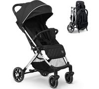 Asfasfq-Nukido Poussette Canne Pour Bébé Avec Sac De Transport 0-36 Mois 0-15 Kg Pliage Automatique En 2 Secondes Roues Avant À 360° Amorties Grandes Roues Arrière Tout-Terrain Noir Paseo