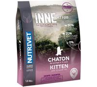 Asfasfq-Nutrivet - Inne Chat - Croquettes Sans Céréales - Chaton - Poulet - 80% D'ingrédients D'origine Animale - 1,5 Kg
