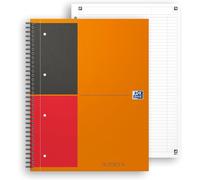 Asfasfq-Office - 100104036 - 441106 Notebook - Bloc Direction - 21 X 32 Cm Réglure - 80 G - Marge Jaune - Lot De 5, Noir/Orange/Rouge