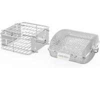 ASFASFq-Onlyfire 2 Panier à Barbecue en Acier Inoxydable pour Tournebroche, Panier Grille pour Barbecue, Panier de Cuisson pour Légumes, Frites, Viande, Poisson, Carré + Rond