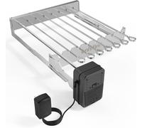 ASFASFq-Onlyfire Tournebroche Barbecue électrique en Acier Inoxydable Pour Gril à Gaz et Barbecue au charbon, Rôtissoire Tournevis avec 7 brochettes, moteur 220-240V (alimenté par batterie ou adaptat