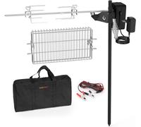 Asfasfq-Onlyfire Tournebroche Set Pour Camping Rôtisserie Électrique, Avec Panier De Rôtissoire, Fourchettes À Broche, Moteur À Batterie Avec Adaptateur Secteur, Et Sac De Transport