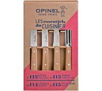 Asfasfq-Opinel - Coffret De 4 Couteaux De Cuisine Les Essentiels - N°112 Office, N°113 Cranté, N°114 Légumes, N°115 Éplucheur - Lame Acier Inox - Hêtre Vernis Naturel