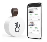 ASFASFq-ORIA Thermomètre Hygromètre Bluetooth, Capteur de Température Humidité avec Fonction d'Exportation de Données, Mini Thermomètre d'Intérieur avec iOS Android pour Vin, Salon, Maison