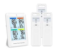 ASFASFq-ORIA Thermomètre Intérieur et Extérieur Sans Fil avec 3 Capteurs à Distance, Moniteur Température et Humidité avec Rétroéclairage, Icône de Confort, Valeur Min/Max, ¿/¿ pour Maison, Serre