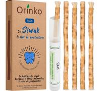 Asfasfq-Orinko Lot De 5 Bâtons De Siwak + Étui De Protection ¿ Brosse À Dents 100% Naturelle ¿ Nettoyant, Désinfectant Et Blanchissant - Écologique, Biodégradable Et Végan ¿ Ebook Offert Blanc