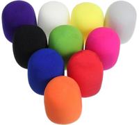 ASFASFq-Oruola Lot de 10 housses de micro pour microphones, épaisses et colorées, réutilisables pour la plupart des microphones portables pour karaoké, DJ (10 couleurs)