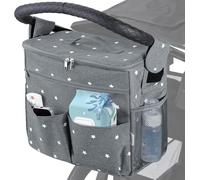 Asfasfq-Orzbow Grande Sac Poussette Bebe,Étanche 22l Organisateur Poussette Avec 2 Porte-Gobelets,Multifonctionnel Sac Rangement Poussette Avec Séparateur Amovible,Doublure Et Porte-Bouteille Isolant