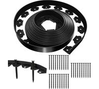 ASFASFq-OTYMIOW Bordure de Pelouse Flexible Noir 10m*5cm avec 30 Clous de Fixation, Bordure de Jardin Extérieur Rouleau de Bordures de Pelouse en Plastique pour Bordures de Jardin Bordure De Parterre
