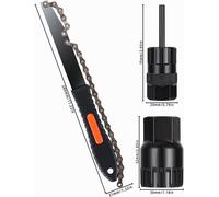Asfasfq-Outils De Demonte De Cassette De Vélo Kit D'outils,Fouet A Chaine Velo,Outil De Démontage De Roue Libre, Outil De Démontage De Pignon,Convient Aux Chaînes De Vitesses 6,7,8,9,10,11
