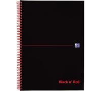 Asfasfq-Oxford Cahier À Spirale Couverture Rigide Rouge Et Noir A4