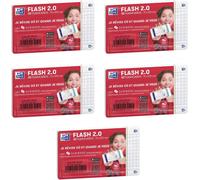 Asfasfq-Oxford Lot De 5 Paquets De 32 Fiches Bristol Flashcards 2.0 Non Perforées 75x125 Mm A7 Q5/5 Blanc