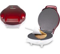 ASFASFq-P101CUD002 Gaufrier électrique, 1000 W, Gaufrier pour cônes 18 cm, Poignée isolante, Accessoires pour cônes inclus, Blanc/Rouge