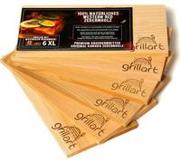 ASFASFq-Pack de 6 Planches à Griller XXL - Planches à Griller en Bois de cèdre - Planches à Fumer en Bois de cèdre de cèdre Rouge de l'Ouest du Canada 100% Naturel pour Un goût spécial de grillade