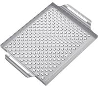 ASFASFq-Panier à Barbecue Acier Inoxydable, Panier à Légumes Barbecue avec Poignée Incurvée, Rectangle Panier à Grillades pour Accessoires de Remplacement Weber 6435, 44,2 x 30 x 3,8 cm