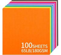 Asfasfq-Papier Cartonné Coloré 12"" X 12"" - 100 Feuilles De Papier Cartonné 20 Couleurs 180 G/M² 65 Lb 30,5 × 30,5 Cm Pour La Fabrication De Cartes, Fournitures D'art Et D'artisanat Uap10