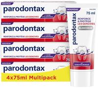 Asfasfq-Parodontax - Dentifrice Blanchissant - Renforce & Protège Les Gencives - Cible Les Bactéries De La Plaque Dentaire - Protection Longue Durée - A L'acide Hyaluronique - 4 X 75 Ml Blanc