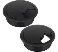 ASFASFq-Passe Cable Bureau 60 mm ¿ Lot de 2 passages de Passe Fil Bureau en Plastique Noir Passage de câbles, Organisateur de Gestion des câbles pour la Maison et Le Bureau