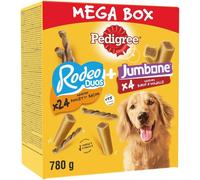 Asfasfq-Pedigree Mega Box Mix De Friandises Pour Chien, 24 Sticks Rodeo Duo + 4 Os À Mâcher Jumbone, Boîte De 780g, Récompenses Pour Chien, Idéales Pour Le Dressage Et L'éducation
