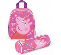 Asfasfq-Peppa Pig, Sac À Dos Enfant 3 Ans Avec Trousse Scolaire, Rose, Légère Avec Fermeture Eclair, Idéale Pour Les Premières Années Scolaires, 24 X 10 X 20 Cm