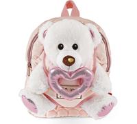 Asfasfq-Perletti Nounours Sac À Dos Enfant 3 4 5 Ans Avec Coeur Rose - Sac De Sport Avec Peluche Amovible Animal Teddy Bear Pour École Maternelle - Cartable Sacoche Douce Avec Ours Petit Fille