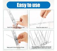 ASFASFq-Pic Anti Pigeon 2 Mètres, Pique Anti Pigeon en Acier Inoxydable, Pique Anti Oiseaux, Anti Pigeons pour Balcon, pour Effrayer Corbeaux, Moineaux, Chats (25cm x 8 Pièces)