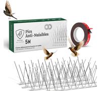 ASFASFq-Pic Anti Pigeon - 5 Mètres - Acier Inoxydable - 5M de Double Face Inclus - Pique Anti Oiseaux -Anti nuisible pour Balcon,fenêtre,Toit- Antipigeon- Pic Anti Chat (5 Mètres)