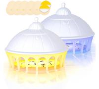 ASFASFq-Piege a Puces, 2PCS Piege a Punaise de Lit avec 10 disques adhésifs,6 Modes d'éclairage Piège à Lampe à Puces,Omnidirectionnel Piège à Puces pour Salon, Cuisine, Chambre à Coucher,Nouveau Loo