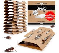 ASFASFq-Pièges Cafards ¿ 12 Pièges Collants avec Attractif, Produit Anti Cafard Puissant Non Toxique pour la Maison, Garage et Cave et sans Odeur