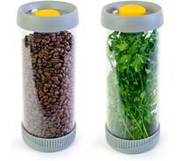 Asfasfq-Pika Lot De 2 Bocaux Sous Vide En Verre 1,5l Couvercle Avec Mise Sous Vide Intégrée Boîte De Rangement Alimentaire Hermétique Café, Céréales, Biscuits, Chips, Herbes Fraiches, Anti Mi