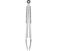 Asfasfq-Pince À Grillade + Pince À Service, Avec Manches En Acier Inoxydable Et Poignées Caoutchoutées, Longueur : 35 Cm, Acier Inoxydable/Plastique, Classic Spezial Maxi, Argenté/Noir, 16252270