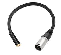 ASFASFq-PNGKNYOCN Câble adaptateur XLR vers 1/8 court, symétrique 3,5 mm TRS femelle stéréo vers XLR mâle (0,3 m/1 FT)