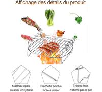 ASFASFq-Poêle à kebab double couche en acier inoxydable, 6,89 pouces de long, support réutilisable pour barbecue et kebabs, convient pour les fêtes en plein air et les pique-niques Oven Healthy Life