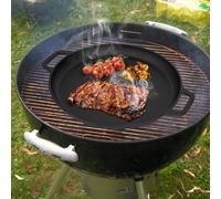 ASFASFq-Poêle en Fonte, Ø 30cm Ronde Poele Grill avec Manche Amovible en Bois, Poêle à Frire à Steak BBQ pour Four à Pizza et Cuisinière