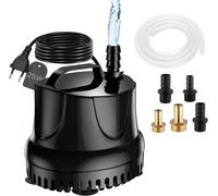 ASFASFq-Pompe à Eau Submersible 25W, 1500 L/H Pompe à Eau Ultra Silencieuse Pompe de Bassin Submersible pour Bassin, Fontaine de Jardin Aquarium avec 5 Buses 1.5M Tuyau Flexible Transparent