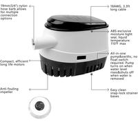 Asfasfq-Pompe De Cale Automatique 12v 750gph/ 47lpm Avec Interrupteur À Flotteur, Noir