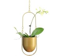 ASFASFq-Pot de décoration suspendue en métal boho panier suspendu plafond planteur pour plantes d'intérieur succulentes aériennes cactus (or)