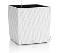 Asfasfq-Pot De Fleurs D¿Extérieur Et D'intérieur ¿ Cottage Cube ¿ Réserve D'eau Intégrée ¿ Coloris Blanc ¿ 30 X 30 X 30 Cm