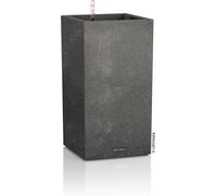 ASFASFq-Pot de Fleurs d'Extérieur et d'Intérieur ¿ Stone Canto ¿ Réserve d'Eau Intégrée ¿ Coloris Noir Graphite ¿ 30 x 30 x 56 cm