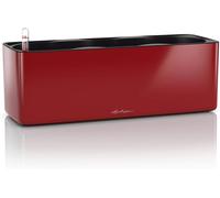 ASFASFq-Pot de Fleurs d'Interieur ¿ Cube Glossy Triple ¿ Réserve d'Eau Intégrée ¿ Coloris Rouge Scarlet ¿ 40 × 14 × 14 cm