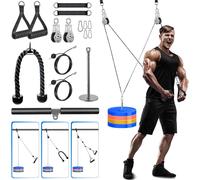 Asfasfq-Poulie Musculation, Fitness Diy Lat Pulldown Machine Systeme Maison Musculation Kit Avec Double Corde Poignet Poulie Haute Et Basse Pour Triceps Biceps Curl Dos Epaules De Sport À Domicile