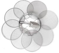 ASFASFq-Practicool Tamis de rempotage de Jardin ¿ Énigme en Acier Inoxydable ¿ Tamis de Terre ¿ avec 8 Tailles de Filtre interchangeables ¿ 2,3,4,6,7,9,11,12 mm et Pelle Bonus