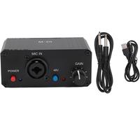 ASFASFq-Préampli De Microphone, Préamplificateur De Micro De Sortie XLR à Alimentation Fantôme 48 V pour Tout équipement D'enregistrement De Musique De Microphone à Condensateur, Noir