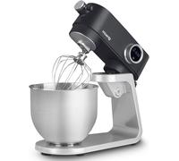 ASFASFq-Professionnel Multifonctions 5L KM120 INOX Gris Mat Puissant 800W, Robot Cuisine Pâtissier Pétrin 8 Vitesses, Fouet, Batteur, Crochet, Pétrisseur, Couvercle Anti-éclaboussure, 800 W