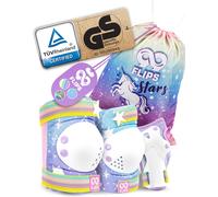 Asfasfq-Protection Roller Enfant Fille - 6pcs Set Licorne - Genouillère Enfant Avec Sac De Transport - Protection Skateboard Enfant Trotinette, Skate & Freestyle Bmx Avec Coude Rainbow