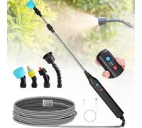 ASFASFq-Pulvérisateur Électrique pour Plantes, Pulvérisateur de Jardin avec 3 Buses et 3M Tuyau, Indicateur du Niveau de Batterie, 3 Vitesses Réglables, USB Pulverisateur à Batterie pour Arrosage